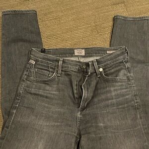 citizens of humanity grey cropped jeans
